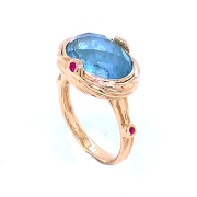 14k gold Sea Grass Aquamarine Ring