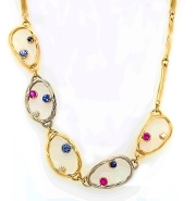 14k gold Sea grass bubble necklace-1000