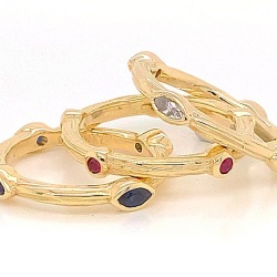 14k gold Sea Grass Stackables