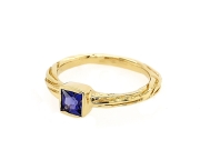 14k gold sea grass tanzanite ring