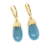 14k Gold Sea Grass Aqua Drops