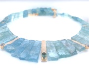 14k Gold Aquamarine and Sapphire Collar