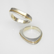 Sterling silver and 14k 2 tone bands