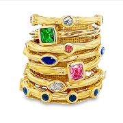 14 gold Sea Grass Stackable Rings