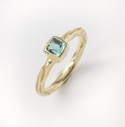 14k Gold Sea Grass Blue Green Tourmaline Ring