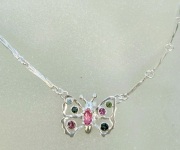 Sterling Silver Butterfly with Tourmaline