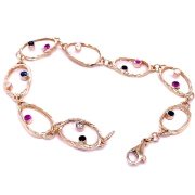 14k gold Sea Grass Diamond and Sapphire Bracelet