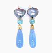 14k Tahitian Pearl Paraiba Aqua Drops