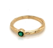 14k gold sea grass solitaire ring