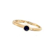 14k gold sea grass sapphire solitaire