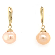 Creamy Golden Pink Pearl Earrings