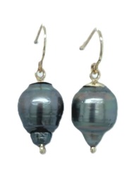 14k gold Tahitian pearl drops