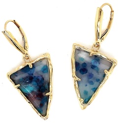 14k gold framed paraiba trillions