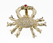 14k Gold Crab Pendant with Diamonds