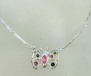 Sterling Silver Butterfly with Tourmaline