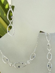 Sterling Silver and 14k Sea Grass Necklace