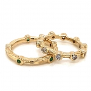 14k gold sea grass eternity band stackables