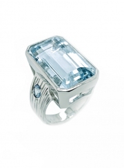 14k white gold aqua and paraiba ring