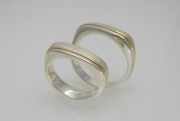 Sterling Silver and 14k Gold 2 Tone Bands
