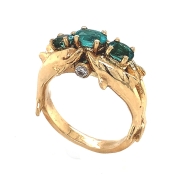 14k Gold Dolphin Ring with Paraiba Tourmaline