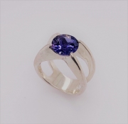 Sterling silver iolite ring