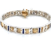 Ss and 14k Reef Link Bracelet Sapphires