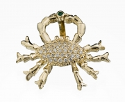 14k Gold Crab Pendant with Diamonds