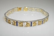 Sterling Silver and 14k Gold Anchor Reef Bracelet with Sapphires