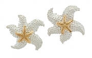 Sterling Silver and 14k Gold Starfish Earrings
