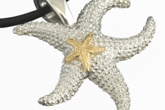 Sterling Silver and 14k Gold Sea Star Pendant